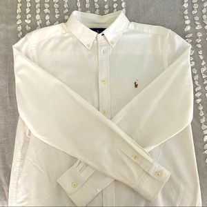 Boys Polo Ralph Lauren Button-Down Oxford Shirt White Youth XL